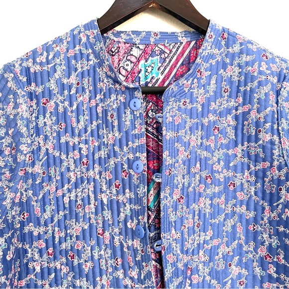 NEW Appleseed’s Reversible Floral Paisley Quilted Patchwork Jacket Petite M - Picture 8 of 13